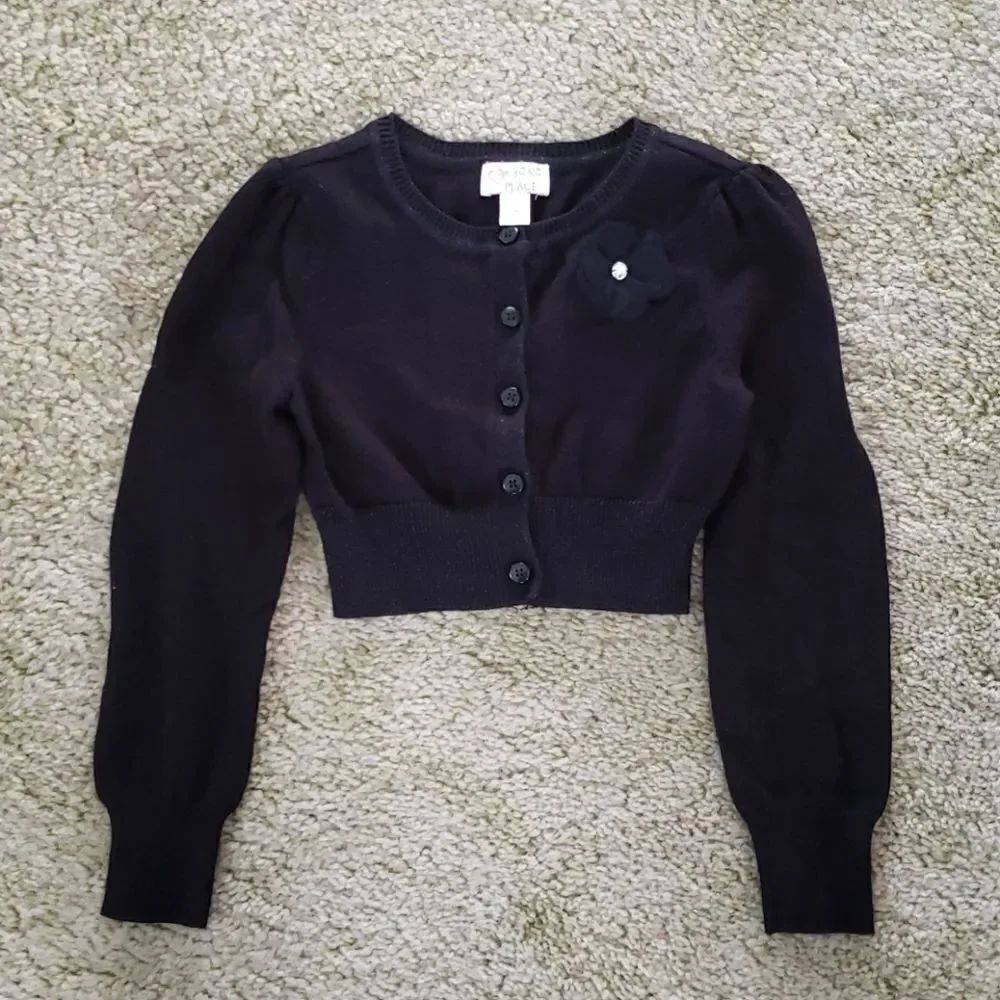 The Children's Place Black Shrug Cropped Sweater S